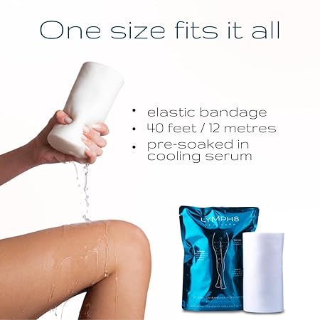 Contouring Body Wrap, Lymphatic Drainage, Caffeine, Niacinamide, Algae Extract, Menthol, Cooling Effect for Legs Stomach Abdomen 40 feet 1 Wrap Pre-Soaked Ready To Use - Image 3