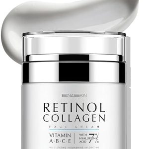 EnaSkin Retinol Collagen Face Moisturizer: Anti Aging & Wrinkle Repair Cream for Women - 7% Hyaluronic Acid Boost Hydration Formula - Facial Neck Day/Night Firming & Lifting, 1.7 Fl Oz