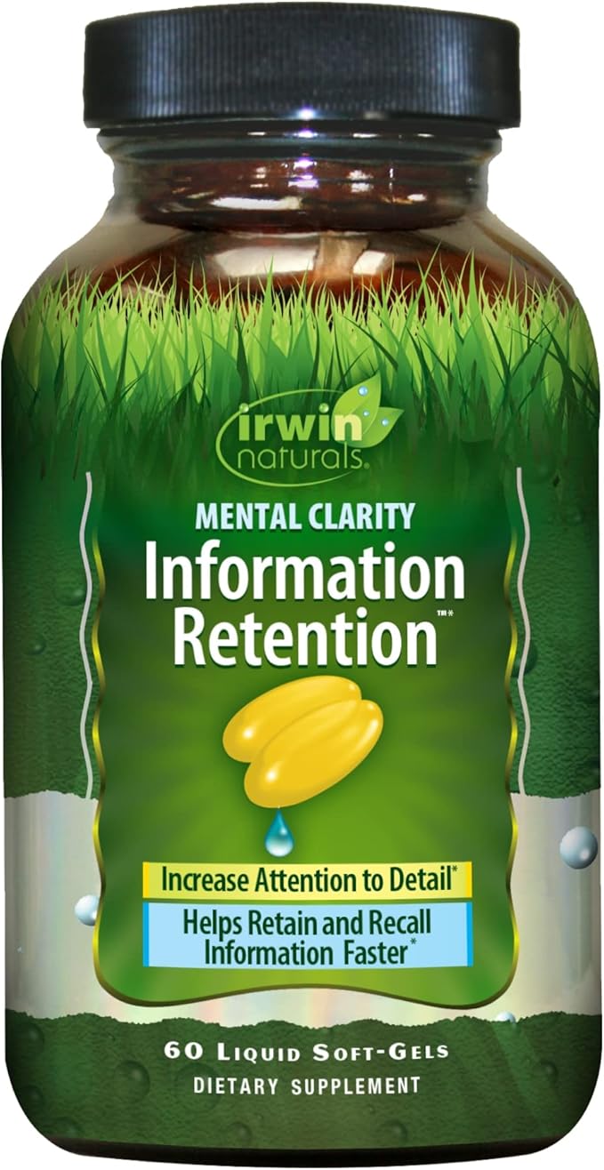 Irwin Naturals Mental Clarity Information Retention – 60 Liquid Soft-Gels – Helps Increase Attention to Detail & Retain and Recall Information Faster – 30 Total Servings