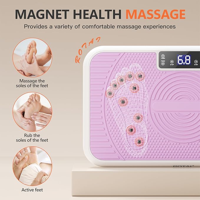 Vibration Plate Exercise Machine, Whole Body Workout Power Vibrate Fitness Platform Vibration Plate for Lymphatic Drainage, Weight Loss, Toning, Shaping & Wellness - Image 4