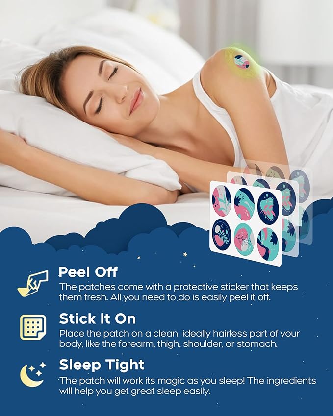 Sleep Patches, 30 Pack Upgraded Deep Sleep Patches for Adults, All Natural Deep Patch, Quick Acting Ingredients, for Men and Women, Easy to Use That Last All Night - Blue - 23 - Image 4